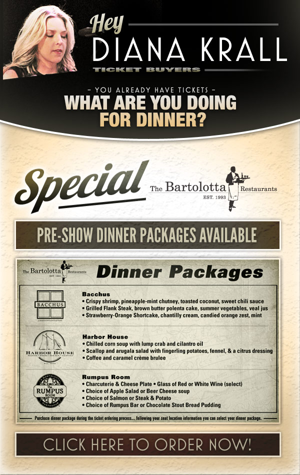 Diana Krall Dinner Offer